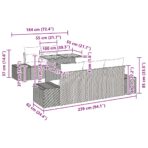 Garten Essgruppe mit Kissen 6 pcs Schwarz und Creme – Bild 10