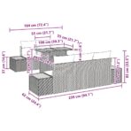 Garten Essgruppe mit Kissen 6 pcs Schwarz und Beige – Bild 10