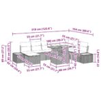 Garten Essgruppe mit Kissen 9 pcs Schwarz und Beige – Bild 12