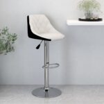 Barhocker 2 Stk. Weiss und Schwarz Kunstleder