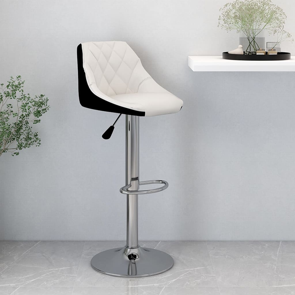 335229_1.jpg Barhocker 2 Stk. Weiss und Schwarz Kunstleder – Bild 1