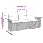 Garten-Sofa-Set mit Kissen 3 pcs Schwarz Poly Rattan – Bild 12