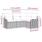 Gartensofa-set mit Speicher 4 pcs Schwarz Poly-Rattan – Bild 12