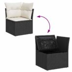 Gartensofa-set mit Speicher 8 pcs Schwarz und Weiss Poly-Rattan – Bild 11