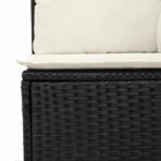 Sofa Set mit Kissen 5 pcs Schwarz und Weiss Poly-Rattan – Bild 7