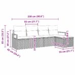 Sofa Set mit Kissen 5 pcs Schwarz und Creme Poly-Rattan – Bild 12