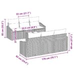 Sofa Set mit Kissen 7 pcs Schwarz und Creme Poly-Rattan – Bild 11