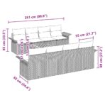 Gartensofa-set mit Speicher 9 pcs Schwarz und Creme Poly-Rattan – Bild 11