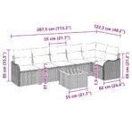 Gartensofa-set mit Speicher 7 pcs Schwarz und Creme Poly-Rattan – Bild 13