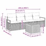 Gartensofa-set mit Speicher 5 pcs Schwarz und Creme Poly-Rattan – Bild 11