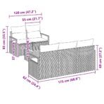 Gartensofa-set mit Speicher 6 pcs Schwarz und Creme Poly-Rattan – Bild 11