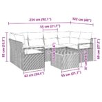 Gartensofa-set mit Speicher 7 pcs Schwarz und Creme Poly-Rattan – Bild 13