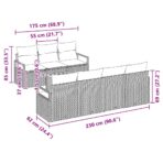 Gartensofa-set mit Speicher 8 pcs Schwarz und Creme Poly-Rattan – Bild 11