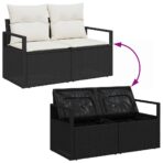 Gartensofa-set mit Speicher 8 pcs Schwarz und Creme Poly-Rattan – Bild 10