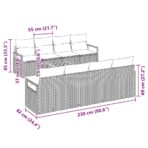 Gartensofa-set mit Speicher 9 pcs Schwarz und Creme Poly-Rattan – Bild 11