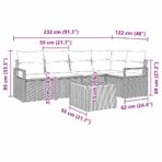 Gartensofa-set mit Speicher 6 pcs Schwarz und Creme Poly-Rattan – Bild 13