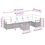 Gartensofa-set mit Speicher 7 pcs Schwarz und Creme Poly-Rattan – Bild 13
