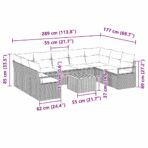 Gartensofa-set 10 pcs Schwarz und Creme Poly-Rattan – Bild 13