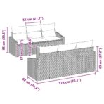 Gartensofa-set mit Speicher 7 pcs Schwarz und Creme Poly-Rattan – Bild 11