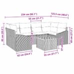 Gartensofa-set mit Speicher 7 pcs Schwarz und Creme Poly-Rattan – Bild 13