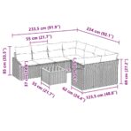 Gartensofa-set mit Speicher 9 pcs Schwarz und Creme Poly-Rattan – Bild 13