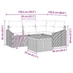 Gartensofa-set mit Speicher 5 pcs Schwarz und Creme Poly-Rattan – Bild 13