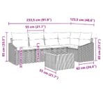 Gartensofa-set mit Speicher 6 pcs Schwarz und Creme Poly-Rattan – Bild 13