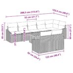 Gartensofa-set mit Speicher 9 pcs Schwarz und Creme Poly-Rattan – Bild 13