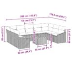 Gartensofa-set 10 pcs Schwarz und Creme Poly-Rattan – Bild 13