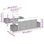 Gartensofa-set mit Speicher 6 pcs Schwarz und Creme Poly-Rattan – Bild 9