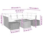 Gartensofa-set mit Speicher 7 pcs Schwarz und Creme Poly-Rattan – Bild 11