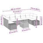 Gartensofa-set mit Speicher 8 pcs Schwarz und Creme Poly-Rattan – Bild 12