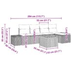 Gartensofa-set mit Speicher 6 pcs Schwarz und Creme Poly-Rattan – Bild 13