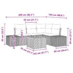 Gartensofa-set mit Speicher 5 pcs Schwarz und Creme Poly-Rattan – Bild 13