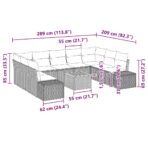 Garten-Sofa-Set 10 pcs Schwarz und Weiss – Bild 13