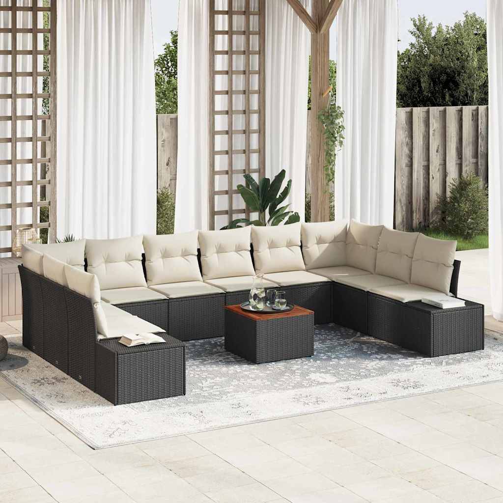 3356675_1.jpg Garten-Sofa-Set 11 pcs Schwarz und Weiss – Bild 1