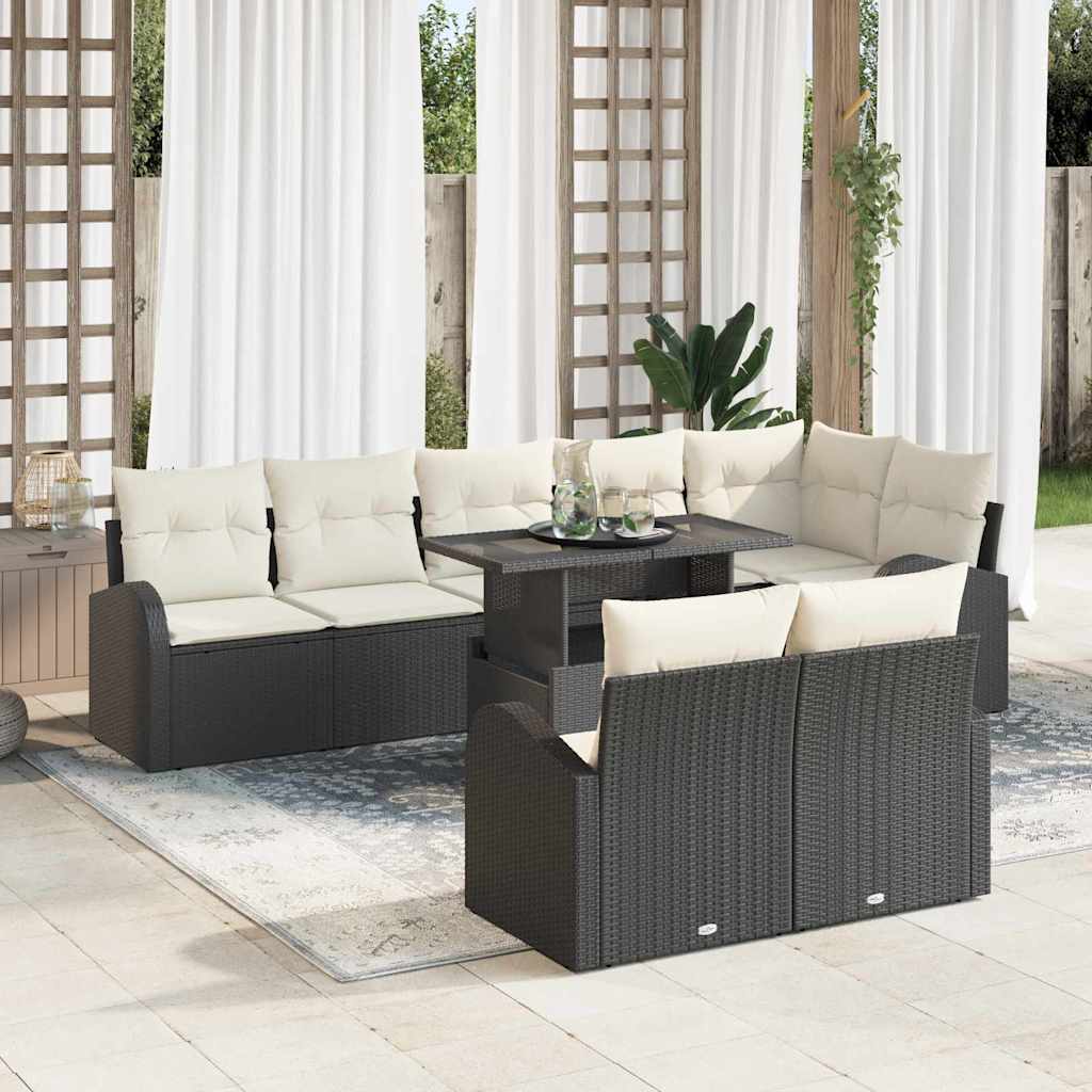 3357400_1.jpg Garten-Sofa-Set mit Speicher 9 pcs Schwarz Poly Rattan – Bild 1