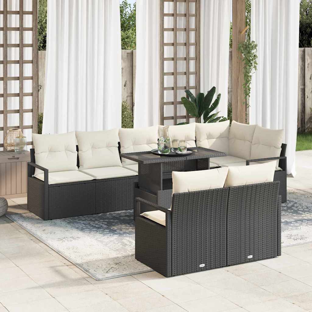 3357580_1.jpg Garten-Sofa-Set mit Speicher 9 pcs Schwarz Poly Rattan – Bild 1