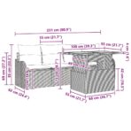 Gartensofa-set mit Speicher 5 pcs Schwarz Poly-Rattan – Bild 13