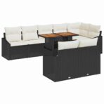 Garten-Sofa-Set mit Speicher 9 pcs Schwarz Poly Rattan – Bild 2