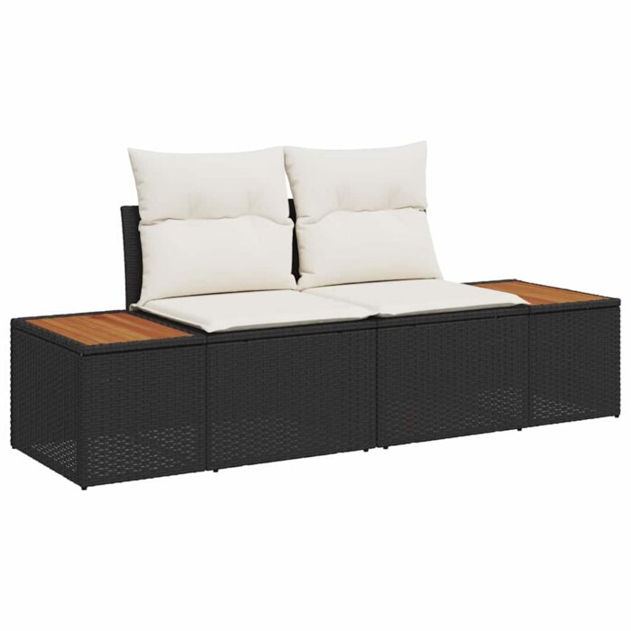 Garten-Sofa-Set mit Speicher 8 pcs Schwarz Poly Rattan – Bild 4