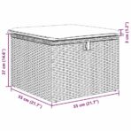 Garten-Sofa-Set mit Kissen 5 pcs Schwarz und Creme Poly Rattan – Bild 12