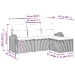 Sofa Set mit Kissen 4 pcs Schwarz und Creme Poly-Rattan – Bild 9