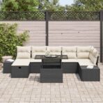 Garten-Sofa-Set 8 pcs Schwarz Poly-Rattan – Bild 3