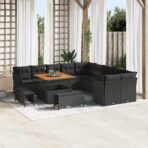 Gartensofa-set 13 pcs Schwarz Poly-Rattan