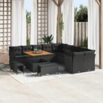 Gartensofa-set 13 pcs Schwarz Poly-Rattan