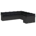 Gartensofa-set 13 pcs Schwarz Poly-Rattan – Bild 2