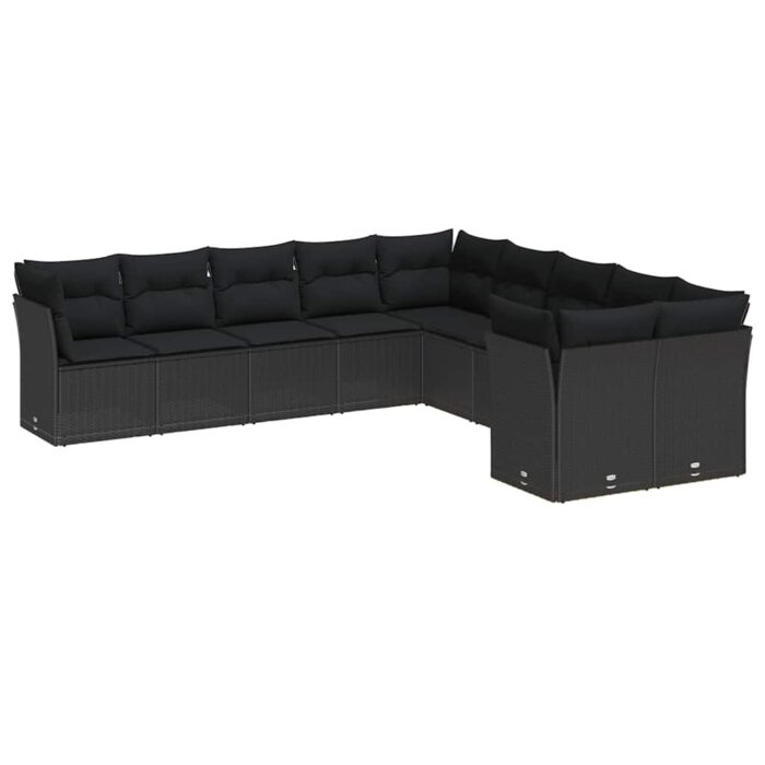 Gartensofa-set 13 pcs Schwarz Poly-Rattan – Bild 2
