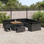 Gartensofa-set 13 pcs Schwarz Poly-Rattan – Bild 3
