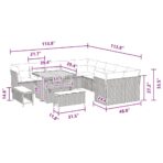 Gartensofa-set 13 pcs Schwarz Poly-Rattan – Bild 9